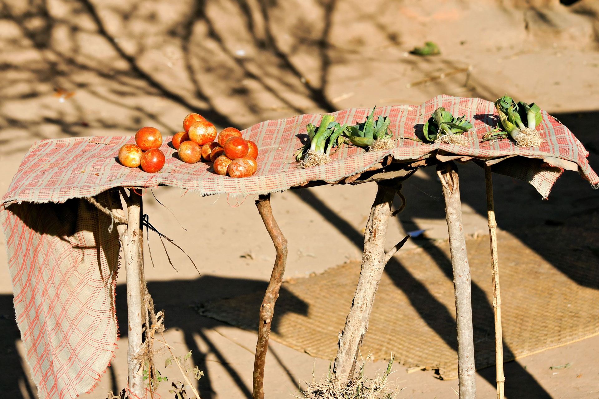 Dorf am Ufer des Itasy-Sees - ein Miniverkaufsstand offenbart, dass es kaum etwas zu verkaufen gibt